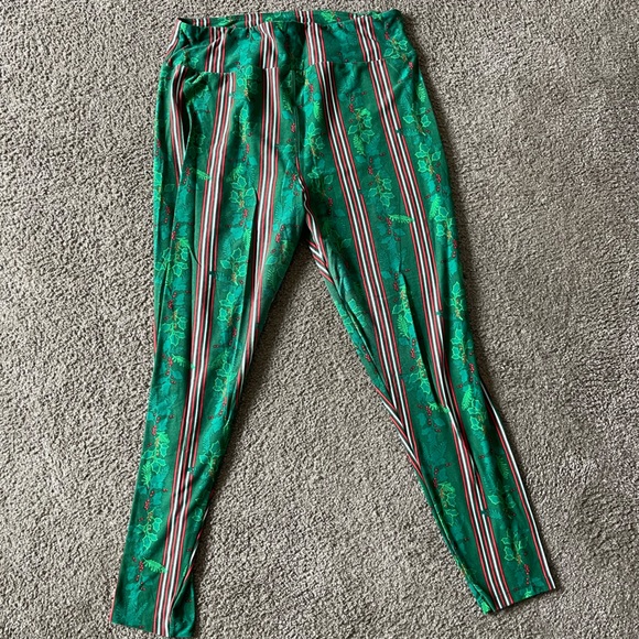 Lularoe holiday print leggings TC2 plus size - Picture 3 of 4